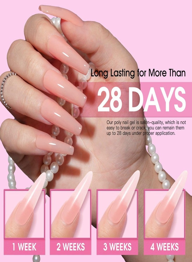 ROSALIND Poly Nail Gel Set, 8 Colors 10g Clear Pretty Poly Extension Gel Nail Set, Nude Pink Poly Nail Gel Set Builder Pink Gel Extension Kit for Nail Art Design Easy DIY Gift for Women - Image 5